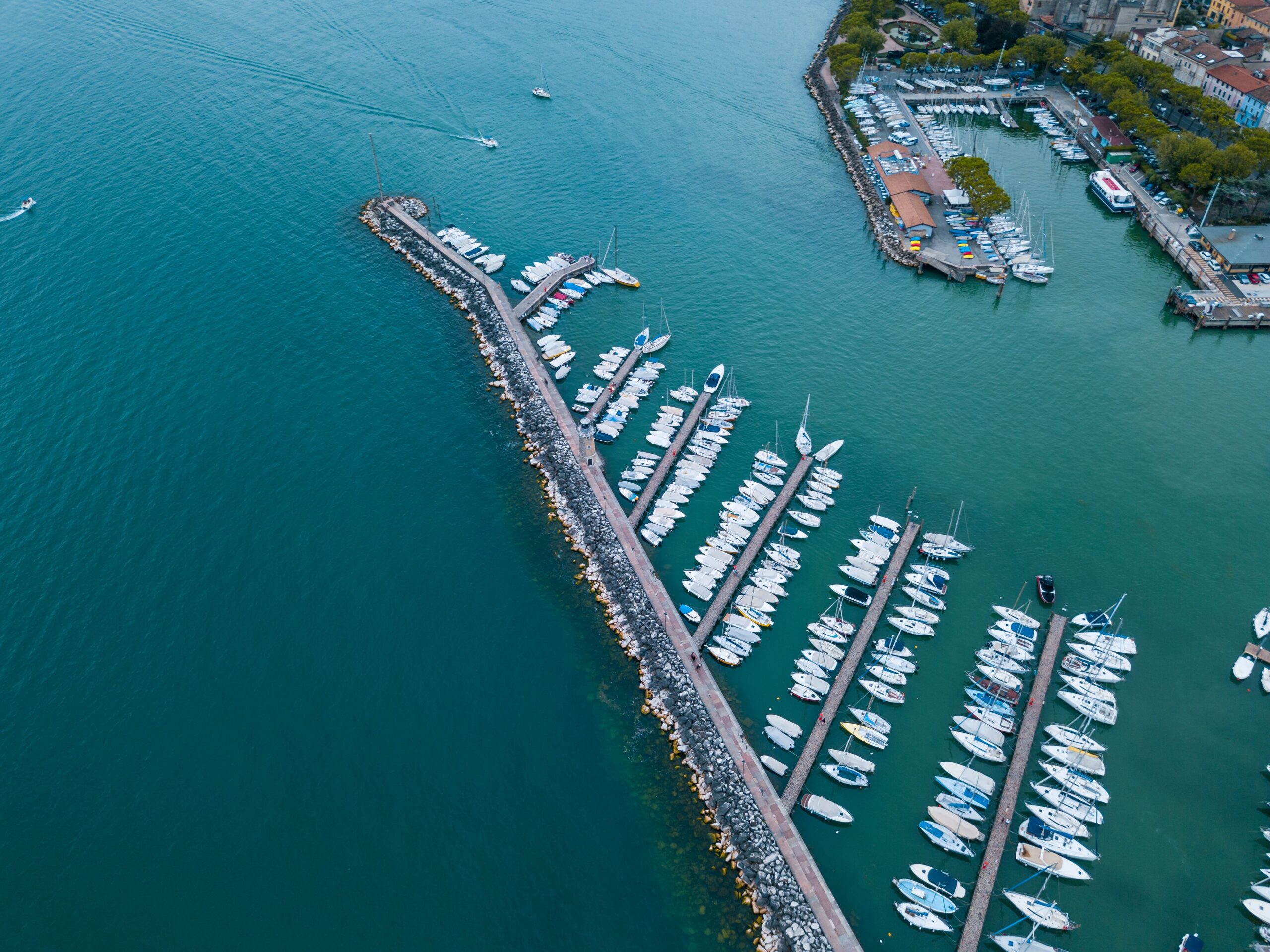 Yacht club marina aerial view