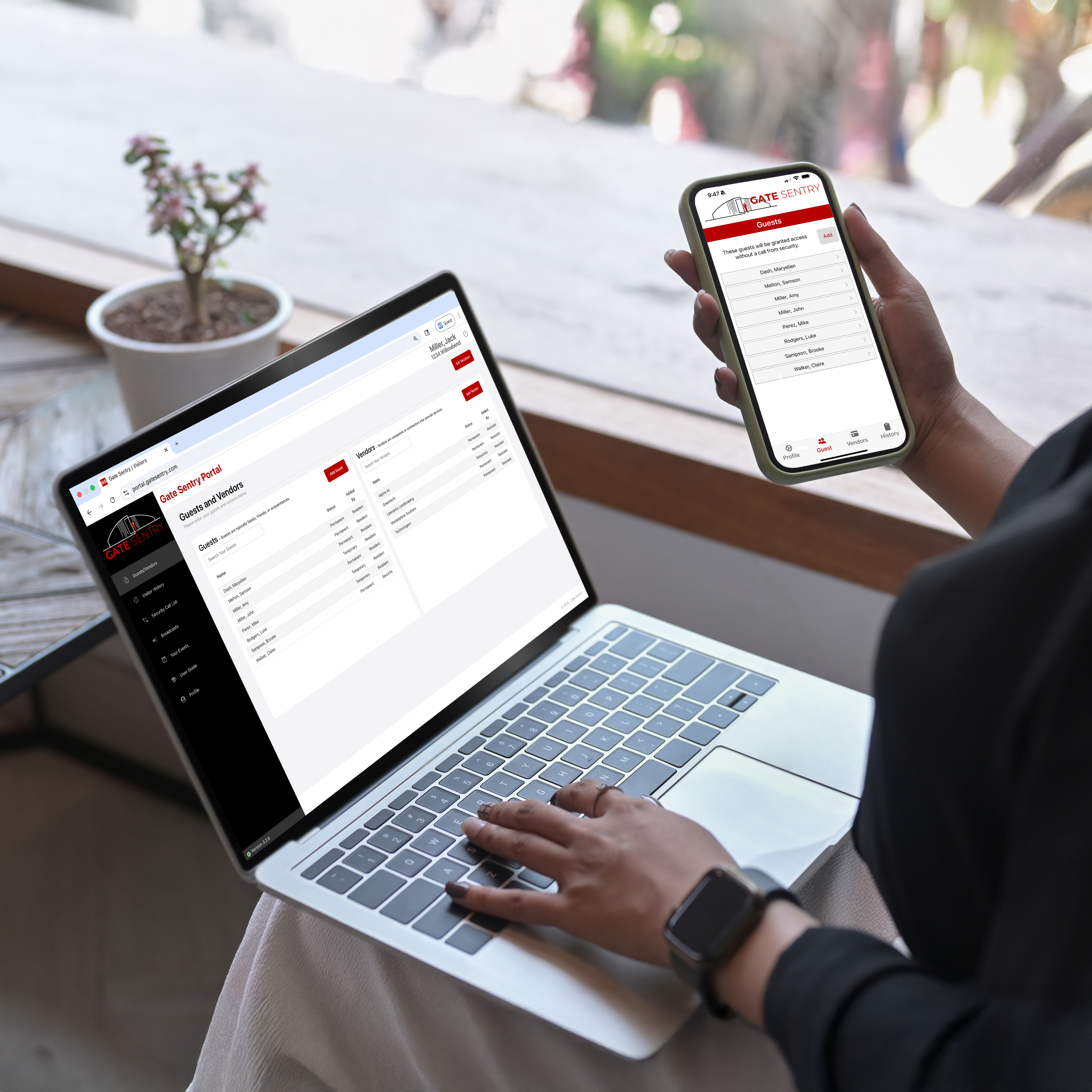 Resident using Gate Sentry app
