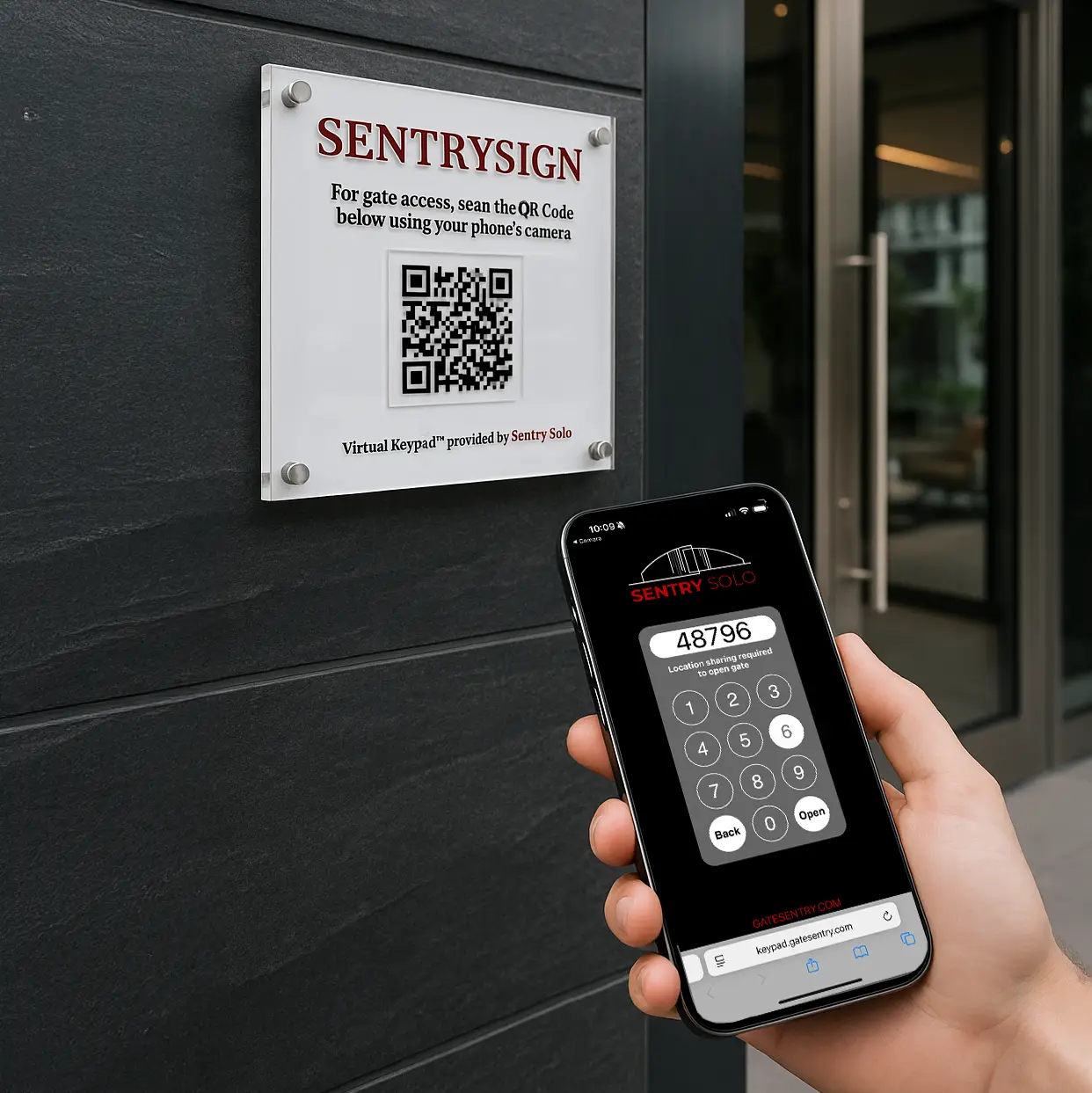 Sentry Solo mobile access sign