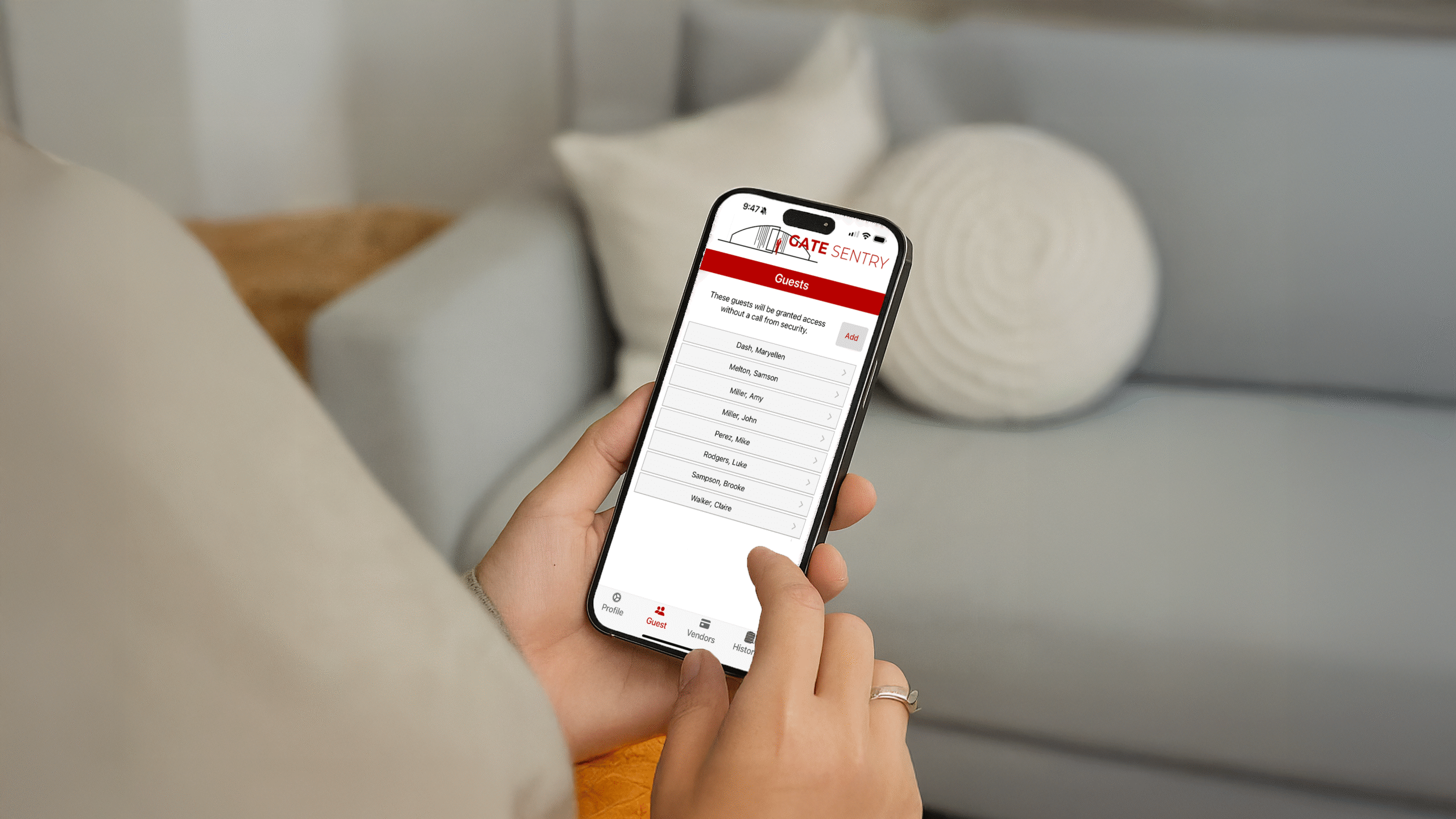 Gate Sentry Guest Check-in interface for quick visitor processing