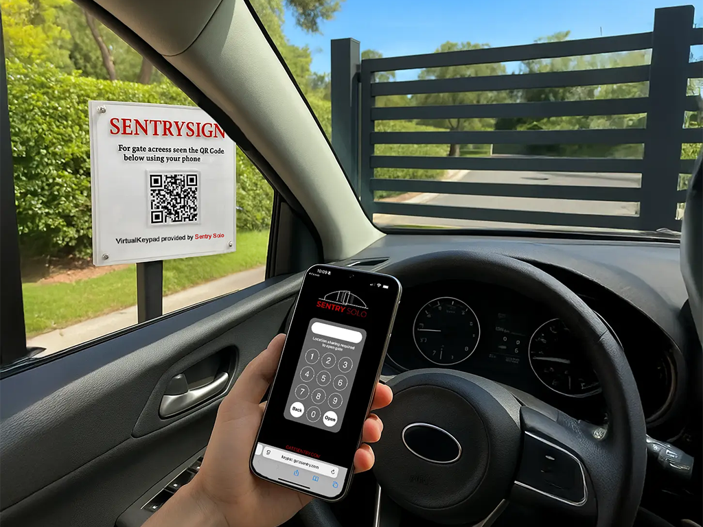 A modern cellular gate entry system with SentrySign.
