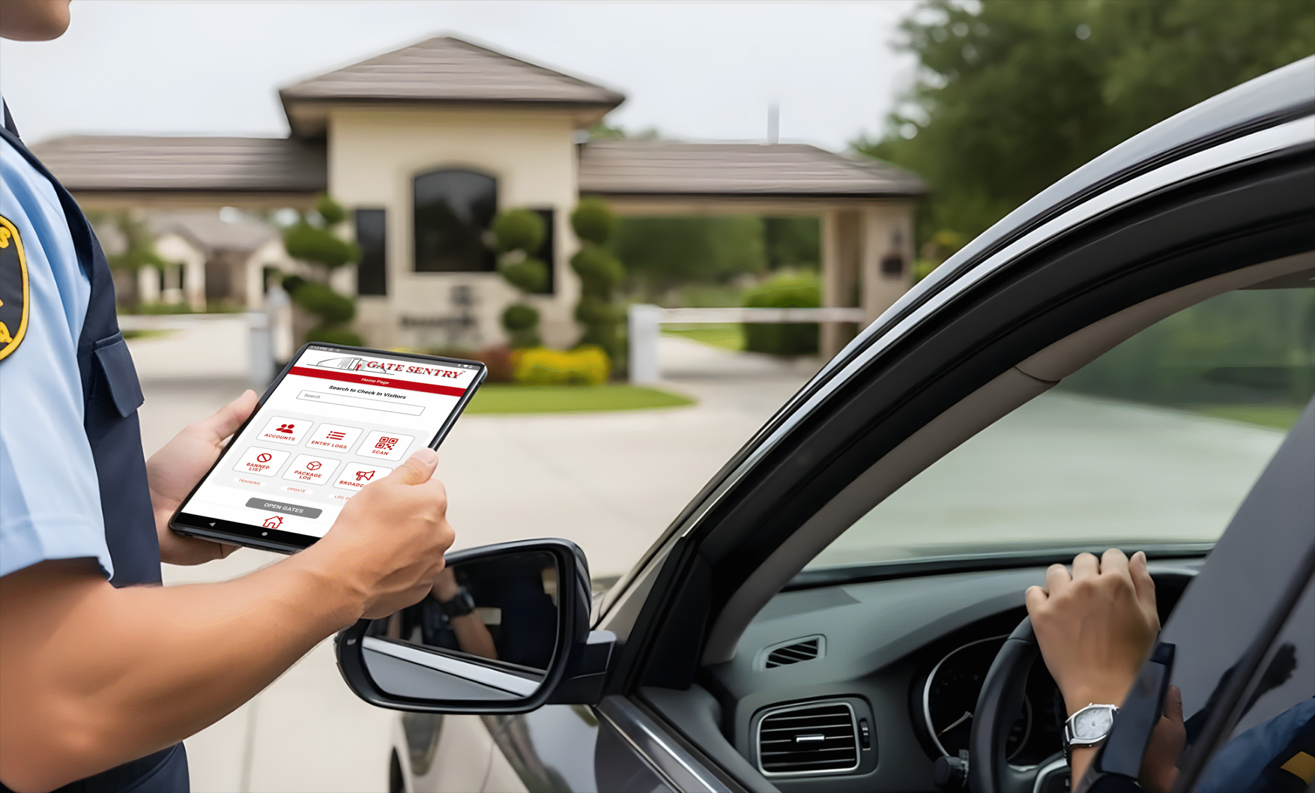 Gate Sentry security tablet check-in process